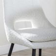 Peyton Dining Chair - Cream Boucle Fabric - Black Legs