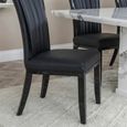 Cadiz Dining Chair - Large High Back - Black Leather - Black Legs