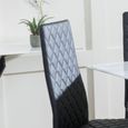 Metro Dining Chair - Set of 4 - Black Leather - Black Metal Legs