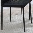 Metro Dining Chair - Set of 4 - Black Leather - Black Metal Legs