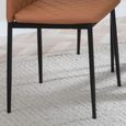 Metro Dining Chair - Set of 4 - Burnt Orange Leather - Black Metal Legs