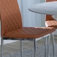 Metro Dining Chair - Set of 4 - Burnt Orange Leather - Chrome Metal Legs