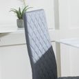 Metro Dining Chair - Set of 4 - Grey Leather - Black Metal Legs