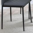 Metro Dining Chair - Set of 4 - Grey Leather - Black Metal Legs