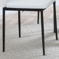 Metro Dining Chair - Set of 4 - White Leather - Black Metal Legs