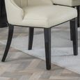 Mimi Dining Chair - Large High Back - Cream Leather - Black Legs