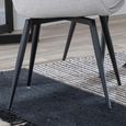 Ace Dining Chair - Swivel - Beige Fabric - Black Legs
