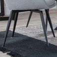 Ace Dining Chair - Swivel - Grey Fabric - Black Legs