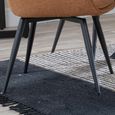 Ace Dining Chair - Swivel - Orange Fabric - Black Legs