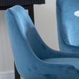 Arctic Dining Chair - Swivel - Blue Velvet Fabric - Black Legs