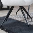 Arctic Dining Chair - Swivel - Cream Boucle Fabric - Black Legs
