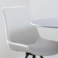 Boden Dining Chair - Swivel - Cream Fabric - Black Legs