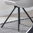 Boden Dining Chair - Swivel - Cream Fabric - Black Legs