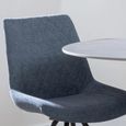 Boden Dining Chair - Swivel - Dark Grey Fabric - Black Legs