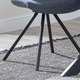 Boden Dining Chair - Swivel - Dark Grey Fabric - Black Legs