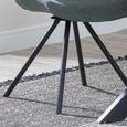 Boden Dining Chair - Swivel - Green Fabric - Black Legs