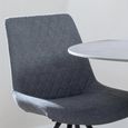 Boden Dining Chair - Swivel - Grey Fabric - Black Legs