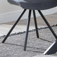 Boden Dining Chair - Swivel - Grey Fabric - Black Legs