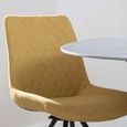 Boden Dining Chair - Swivel - Yellow Fabric - Black Legs