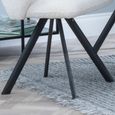 Ion Dining Chair - Swivel - Cream Boucle Teddy Fabric - Black Legs