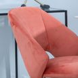 Ion Dining Chair - Swivel - Orange Velvet Fabric - Black Legs
