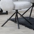 Theo Dining Armchair - Swivel - Grey Fabric - Black Legs