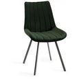 Clearance - Fontana Dining Chair - Set of 2 - Green Velvet Fabric - with Black Legs - A401