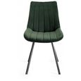 Clearance - Fontana Dining Chair - Set of 2 - Green Velvet Fabric - with Black Legs - A401