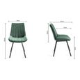 Clearance - Fontana Dining Chair - Set of 2 - Green Velvet Fabric - with Black Legs - A402