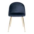 Clearance - Geneve Dining Chair - Set of 2 - Blue Velvet Fabric - with Gold Legs - FSS16884