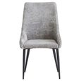 Clearance - Mallory Dining Chair - Set of 2 - Grey Fabric - with Black Powder Coated Legs - A424