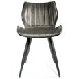 Clearance - Norwich Dining Chairs - Set of 2 - Vintage Leather - Grey - A577