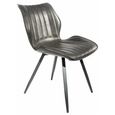 Clearance - Norwich Dining Chairs - Set of 2 - Vintage Leather - Grey - A577