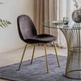 Clearance - Flanagan Dining Chair - Set of 2 - Chocolate Brown Velvet Fabric - A600