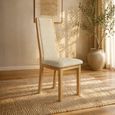 Stockholm Dining Chair - Set of 2 - High Back - Natural Fabric - Oak