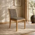 Stockholm Dining Chair - Set of 2 - Low Back - Grey Fabric - Oak