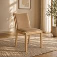 Stockholm Dining Chair - Set of 2 - Low Back - Taupe Faux Leather - Oak