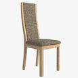 Stockholm Dining Chair - Set of 2 - High Back - Grey Fabric - Oak