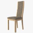 Stockholm Dining Chair - Set of 2 - High Back - Grey Fabric - Oak