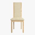 Stockholm Dining Chair - Set of 2 - High Back - Natural Fabric - Oak
