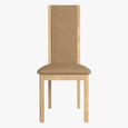 Stockholm Dining Chair - Set of 2 - High Back - Taupe Faux Leather - Oak