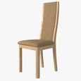 Stockholm Dining Chair - Set of 2 - High Back - Taupe Faux Leather - Oak