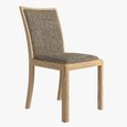 Stockholm Dining Chair - Set of 2 - Low Back - Grey Fabric - Oak
