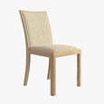 Stockholm Dining Chair - Set of 2 - Low Back - Natural Fabric - Oak