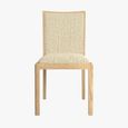 Stockholm Dining Chair - Set of 2 - Low Back - Natural Fabric - Oak