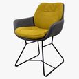 Anna Dining Armchair - Anthracite Black Powder Coated Sled Legs - Variation Available