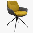 Anna Dining Armchair - Anthracite Black Powder Coated Swivel Legs - Variation Available