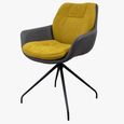 Anna Dining Armchair - Anthracite Black Powder Coated Swivel Legs - Variation Available
