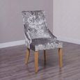 Bergen Dining Chair - Set of 2 - Silver Deep Crushed Velvet