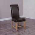 Chunky Scroll Dining Chair - Set of 2 - Brown Bycast Leather